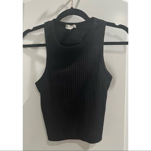 Black halter crop top